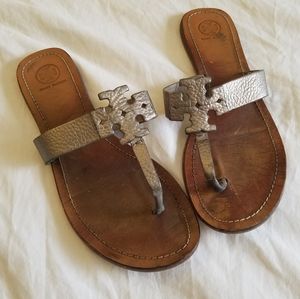 Tory Burch Leather Flip Flops Size 10